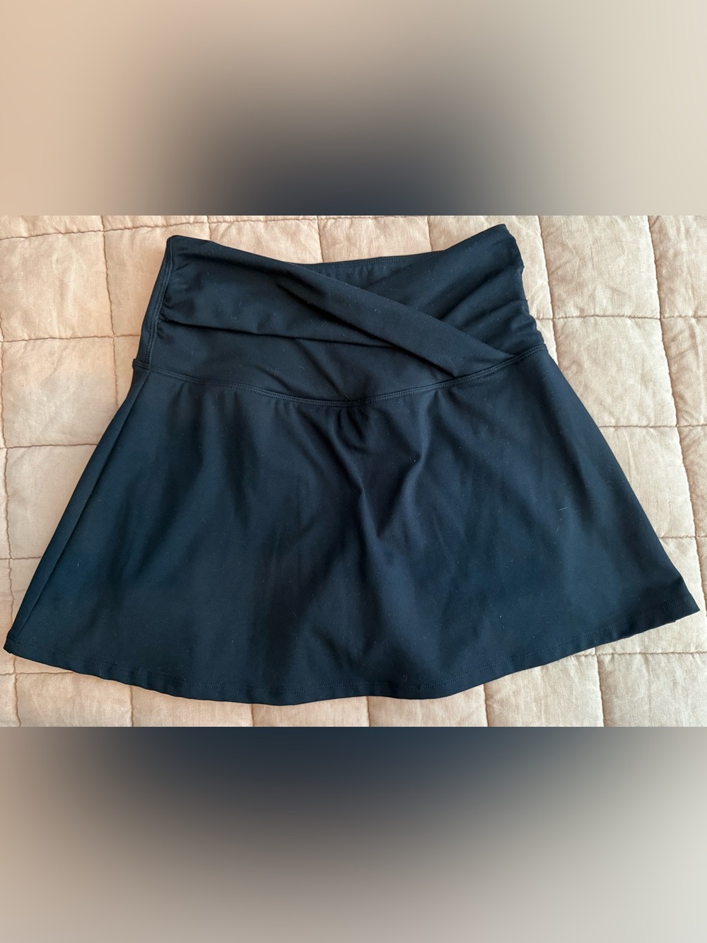 Yogalicious Black Circle Skater/Yoga Skirt with Crossover Waistband